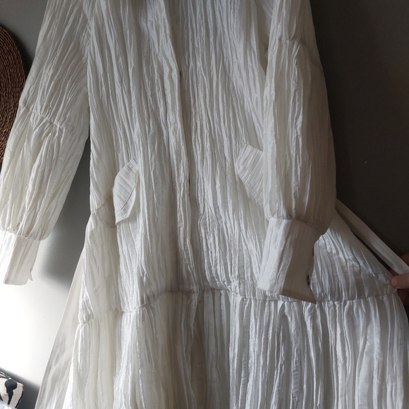 Samuel Dong crepe bubble trench coat Size XL white - Picture 4 of 10